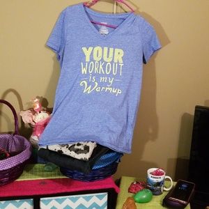 Heather blue Danskin now T shirt size S 4 -6